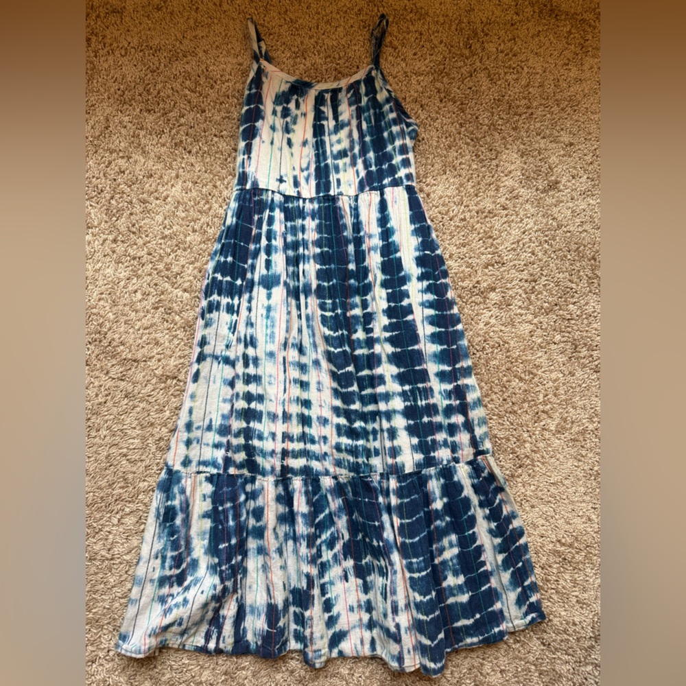 Cat & Jack Blue and White Tie-Dye Maxi Dress